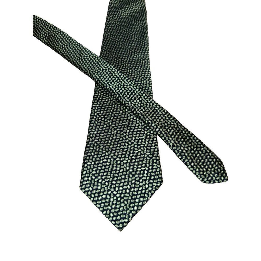 Brooks Brothers Green Rice Pattern Handmade in USA 100% Silk Neck Tie